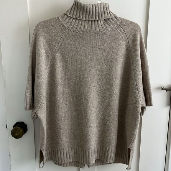 MaxMara Weekend Virgin Wool Knit beige oversized short sleeve Sweater size S - Picture 6 of 12